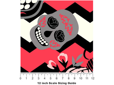 Pink Parents Day of the Dead Vinyl Film Pattern Size 12 inch Scale~Rwraps Pink Parents Day of the Dead Sizing Chart~2