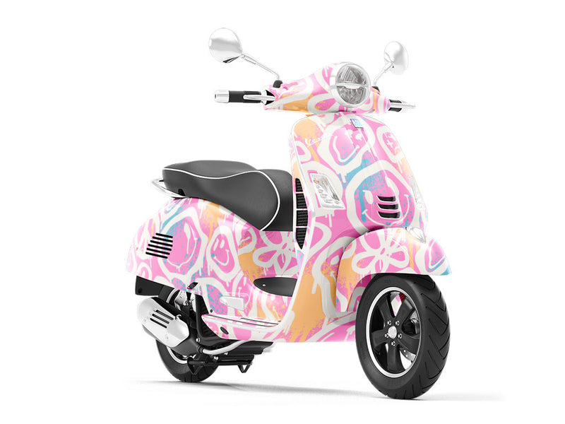 Pink Peace Graffiti Vespa Scooter Wrap Film