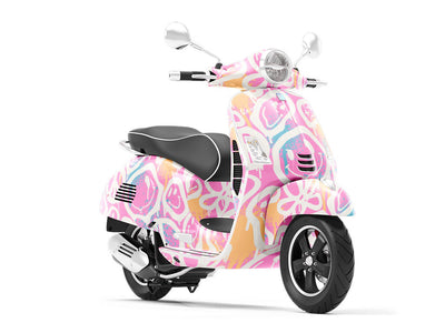 Pink Peace Graffiti Vespa Scooter Wrap Film