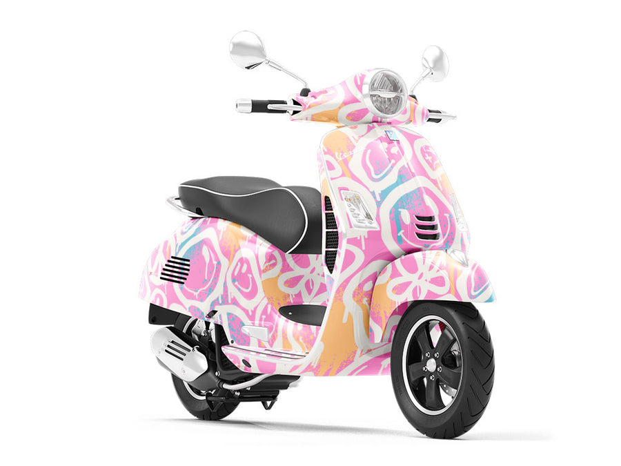 Pink Peace Graffiti Vespa Scooter Wrap Film