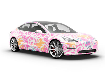 Pink Peace Graffiti Vehicle Vinyl Wrap