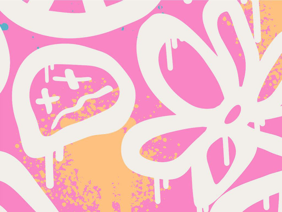 Pink Peace Graffiti Vinyl Wrap Pattern~Rwraps Series 914 Digitally Printed Vinyl Wrap~0