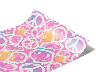 Pink Peace Graffiti Vinyl Wraps~Rwraps Series 914 Digitally Printed Vinyl Wrap~1