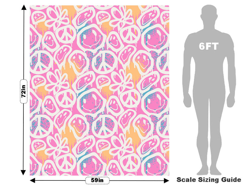 Pink Peace Graffiti Vehicle Wrap Scale~Rwraps Series 914 Pink Peace Graffiti Measurements~2