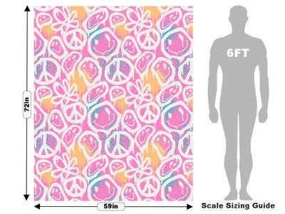 Pink Peace Graffiti Vehicle Wrap Scale~Rwraps Series 914 Pink Peace Graffiti Measurements~2