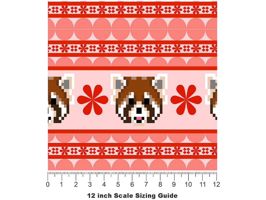 Pink Pixels Animal Vinyl Film Pattern Size 12 inch Scale~Rwraps Pink Pixels Animal Sizing Chart~2