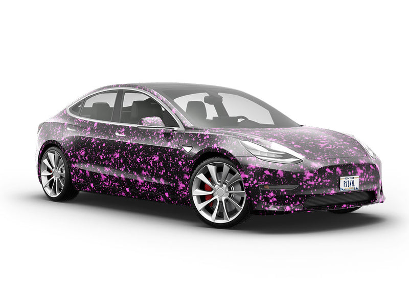 Pink Pollock Paint Splatter Vehicle Vinyl Wrap