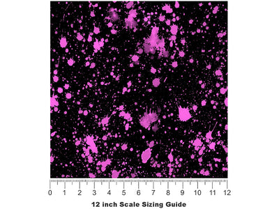Pink Pollock Paint Splatter Vinyl Film Pattern Size 12 inch Scale~Rwraps Pink Pollock Paint Splatter Sizing Chart~2