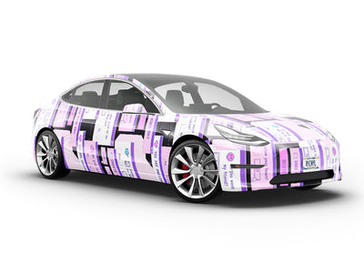 Pink Popups Technology Vehicle Vinyl Wrap