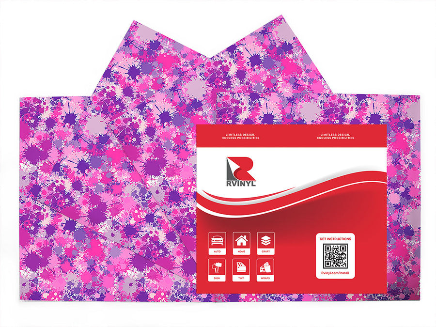 pink power paint splatter Craft Vinyl Sheet Pack