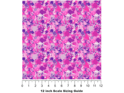 Pink Power Paint Splatter Vinyl Film Pattern Size 12 inch Scale~Rwraps Pink Power Paint Splatter Sizing Chart~2