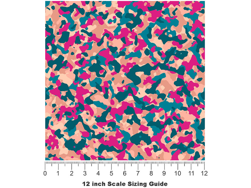 Pink Shrapnel Camouflage Vinyl Film Pattern Size 12 inch Scale~Rwraps Pink Shrapnel Camouflage Sizing Chart~3
