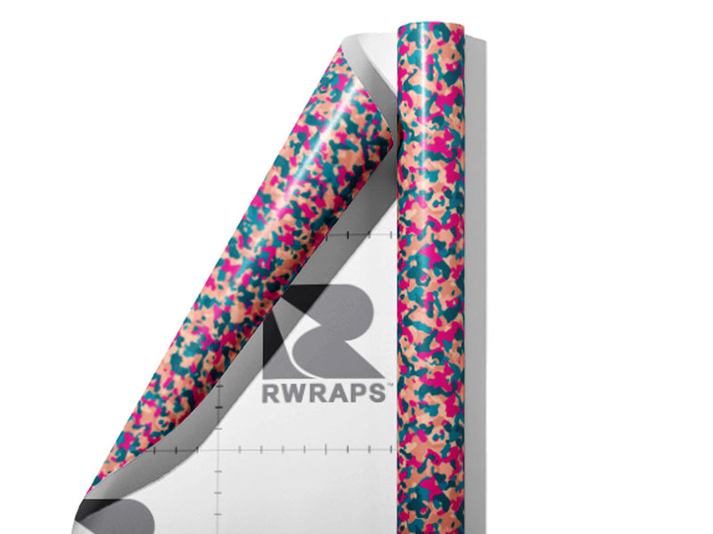 Pink Shrapnel Camouflage Wrap Film Sheets~Rwraps Series 914 Pink Shrapnel Camouflage Scrolled Sheet~3