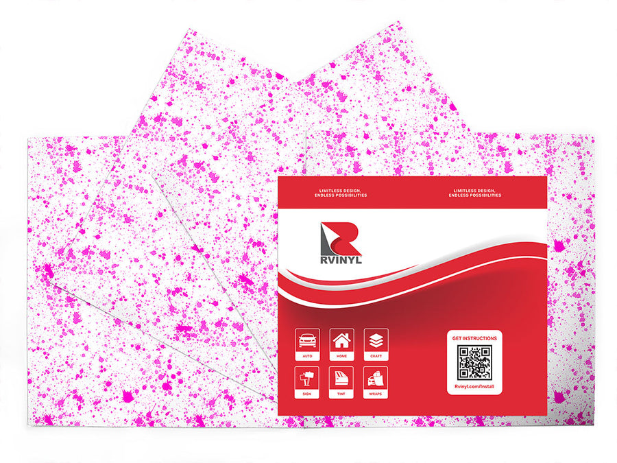 pink spill paint splatter Craft Vinyl Sheet Pack