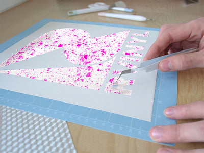 pink spill paint splatter Easy Weed Craft Vinyl
