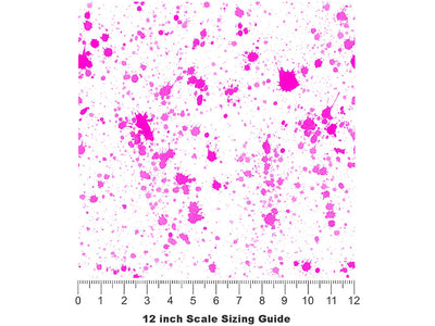 Pink Spill Paint Splatter Vinyl Film Pattern Size 12 inch Scale~Rwraps Pink Spill Paint Splatter Sizing Chart~2