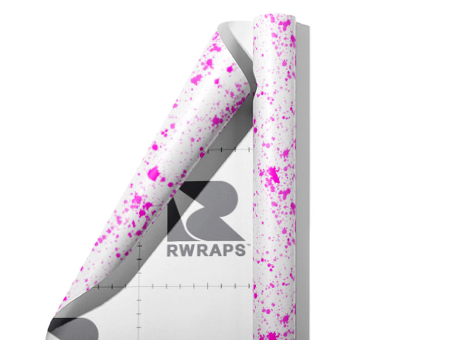 Pink Spill Paint Splatter Wrap Film Sheets~Rwraps Series 914 Pink Spill Paint Splatter Scrolled Sheet~3