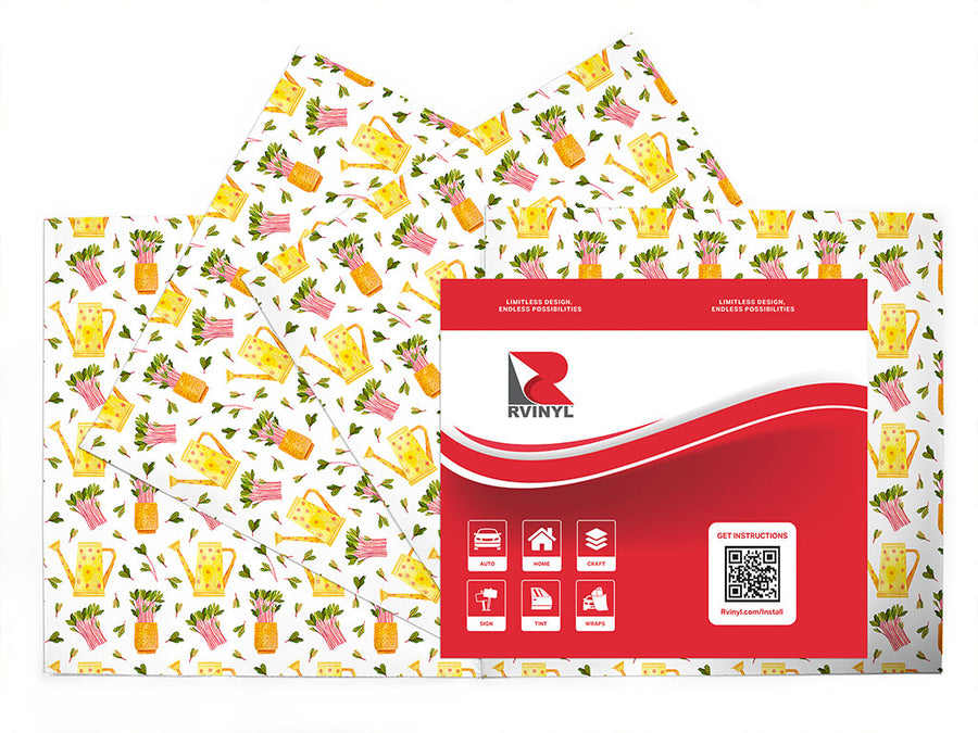 pink sprouts gardening Craft Vinyl Sheet Pack