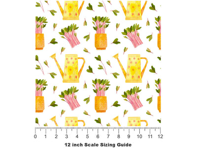 Pink Sprouts Gardening Vinyl Film Pattern Size 12 inch Scale~Rwraps Pink Sprouts Gardening Sizing Chart~2
