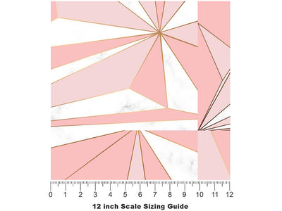 Pink Star Tile Vinyl Film Pattern Size 12 inch Scale~Rwraps Pink Star Tile Sizing Chart~3