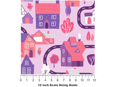 Pink Streets Cityscape Vinyl Film Pattern Size 12 inch Scale~Rwraps Pink Streets Cityscape Sizing Chart~3