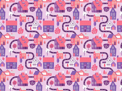 Pink Streets Cityscape Vinyl Wrap Pattern~Rwraps Series 914 Digitally Printed Vinyl Wrap~0