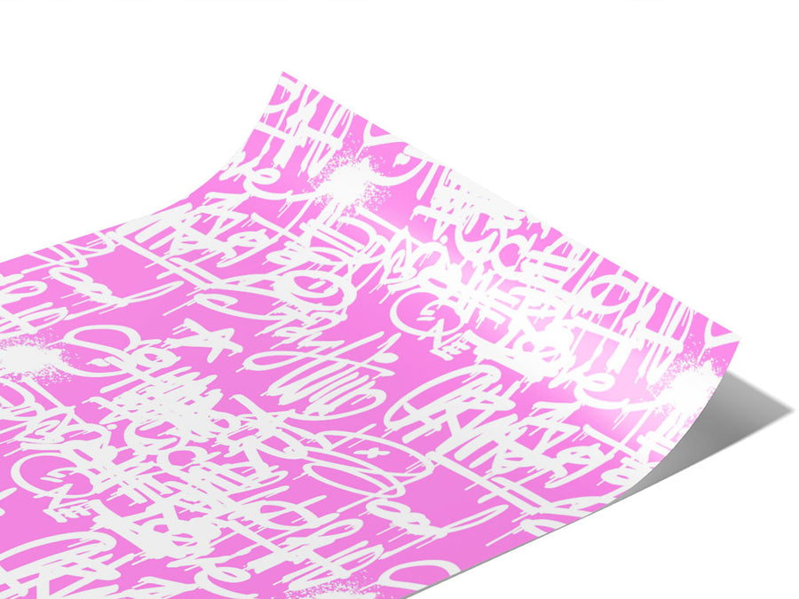 Pink Styling Graffiti Vinyl Wraps~Rwraps Series 914 Digitally Printed Vinyl Wrap~1