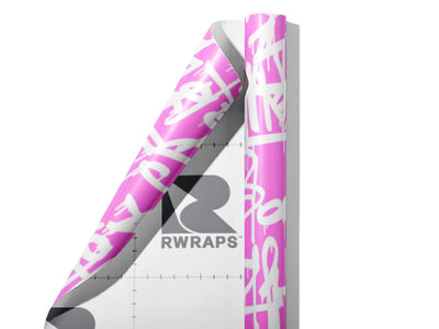 Pink Styling Graffiti Wrap Film Sheets~Rwraps Series 914 Pink Styling Graffiti Scrolled Sheet~4