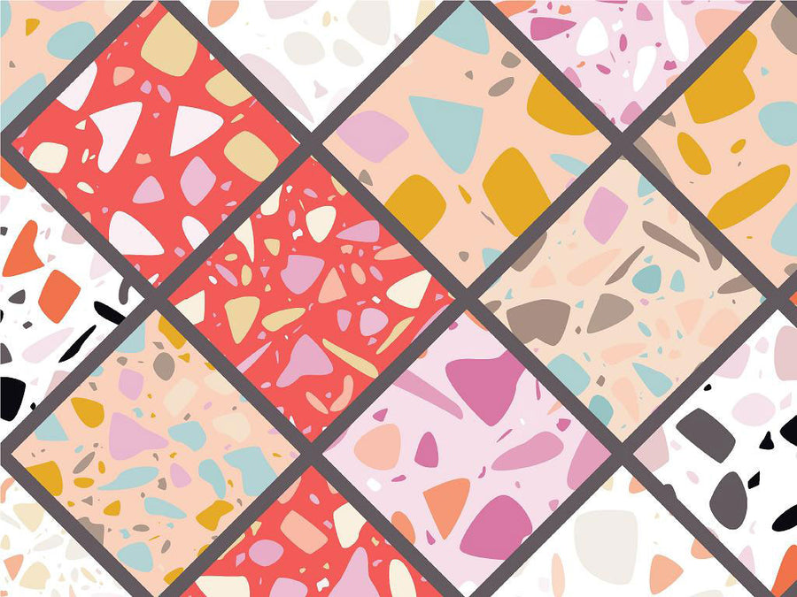 Pink Tile Vinyl Wrap Pattern~Rwraps Series 914 Digitally Printed Vinyl Wrap~0