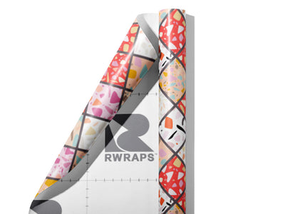 Pink Tile Wrap Film Sheets~Rwraps Series 914 Pink Tile Scrolled Sheet~4