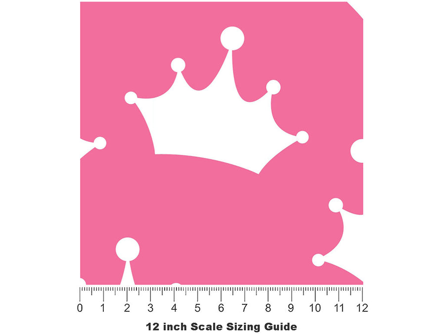 Pink Tiaras Fantasy Vinyl Film Pattern Size 12 inch Scale~Rwraps Pink Tiaras Fantasy Sizing Chart~2