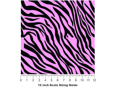Pink Tiger Vinyl Film Pattern Size 12 inch Scale~Rwraps Pink Tiger Sizing Chart~3