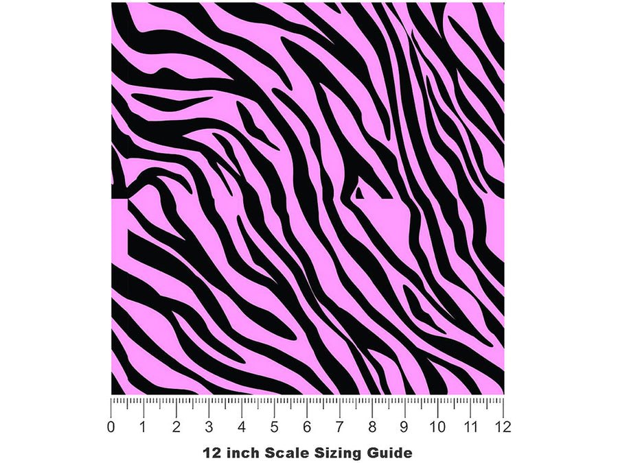 Pink Tiger Vinyl Film Pattern Size 12 inch Scale~Rwraps Pink Tiger Sizing Chart~3