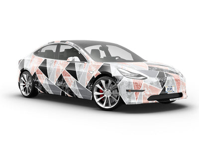 Pink Triangles Tile Vehicle Vinyl Wrap