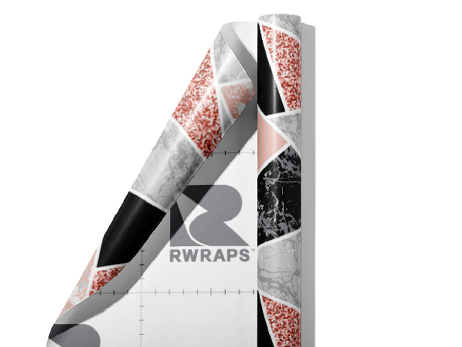 Pink Triangles Tile Wrap Film Sheets~Rwraps Series 914 Pink Triangles Tile Scrolled Sheet~4