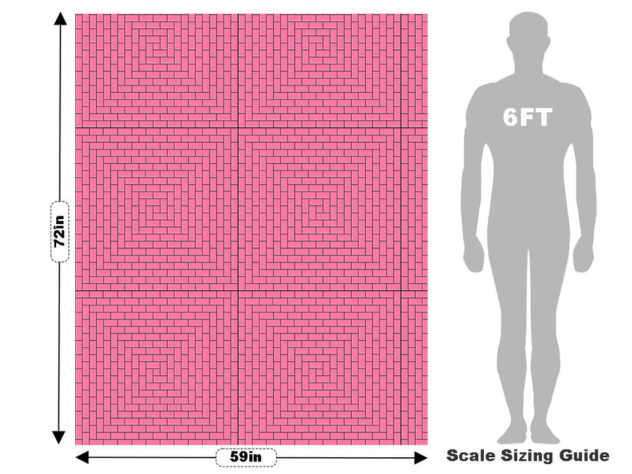 Pink  Brick Vehicle Wrap Scale~Rwraps Series 914 Pink  Brick Measurements~2