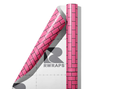 Pink  Brick Wrap Film Sheets~Rwraps Series 914 Pink  Brick Scrolled Sheet~4