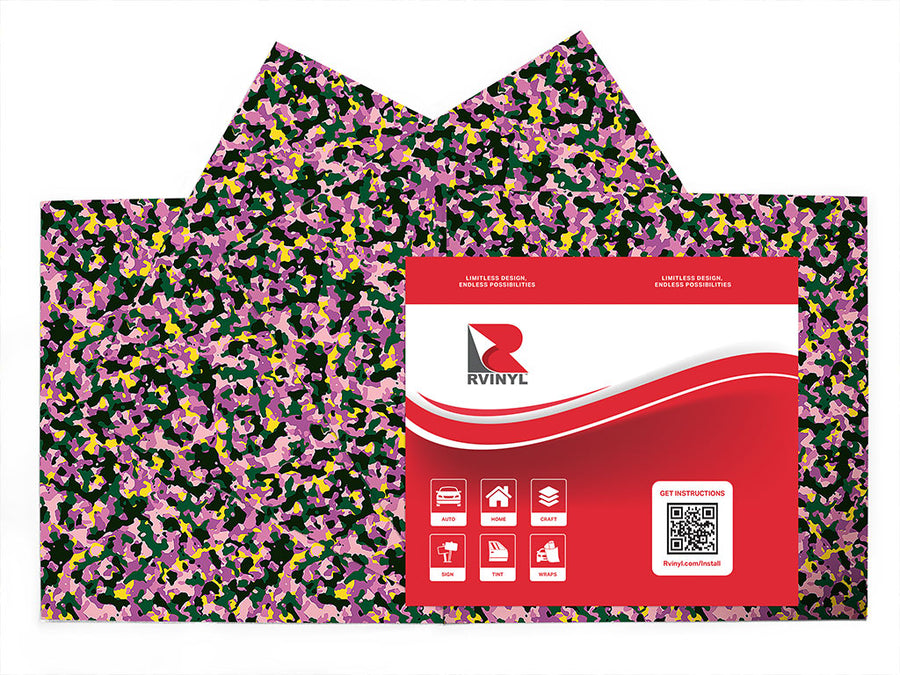 pink woodland camouflage Craft Vinyl Sheet Pack