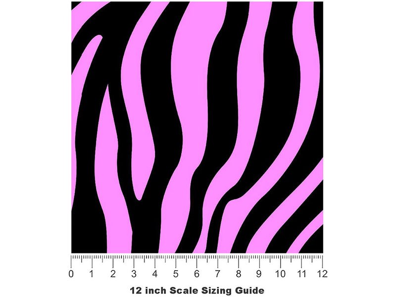 Pink Zebra Vinyl Film Pattern Size 12 inch Scale~Rwraps Pink Zebra Sizing Chart~3