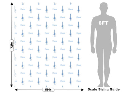 Pisces Swords Astrology Vehicle Wrap Scale~Rwraps Series 914 Pisces Swords Astrology Measurements~1
