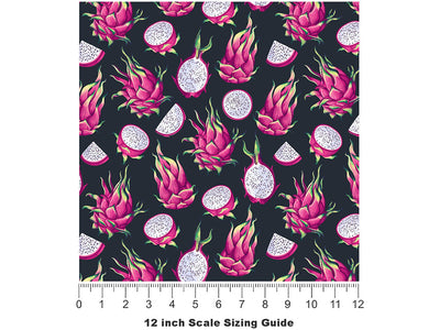Pitaya Passion Fruit Vinyl Film Pattern Size 12 inch Scale~Rwraps Pitaya Passion Fruit Sizing Chart~2