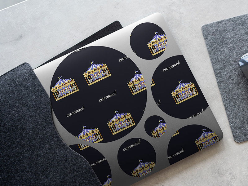 pixel carousel circus DIY Laptop Stickers