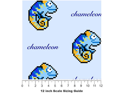 Pixel Chameleons Reptile Vinyl Film Pattern Size 12 inch Scale~Rwraps Pixel Chameleons Reptile Sizing Chart~2