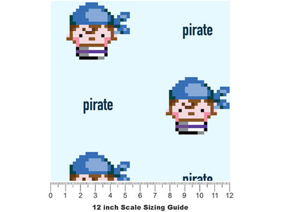 Pixel Crew Pirate Vinyl Film Pattern Size 12 inch Scale~Rwraps Pixel Crew Pirate Sizing Chart~2