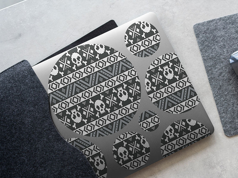 pixel death skull and bones DIY Laptop Stickers