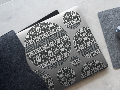 pixel death skull and bones DIY Laptop Stickers