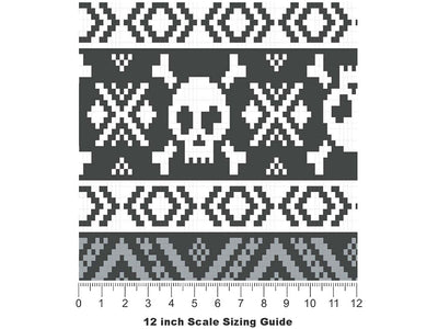 Pixel Death Halloween Vinyl Film Pattern Size 12 inch Scale~Rwraps Pixel Death Halloween Sizing Chart~2