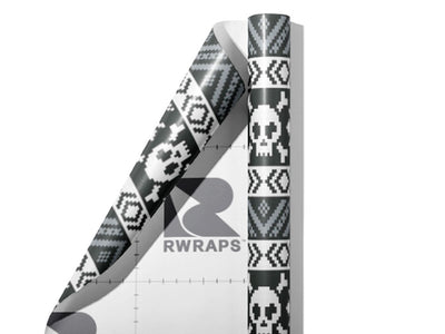 Pixel Death Halloween Wrap Film Sheets~Rwraps Series 914 Pixel Death Halloween Scrolled Sheet~3