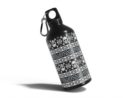 pixel death skull and bones Water Bottle DIY Stickers