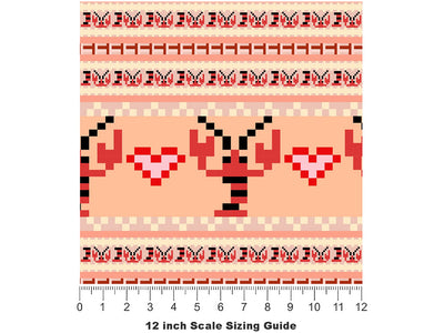 Pixel Lobsters Marine Life Vinyl Film Pattern Size 12 inch Scale~Rwraps Pixel Lobsters Marine Life Sizing Chart~2